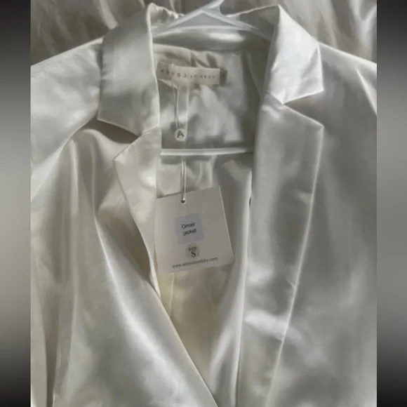 Abyss by Abbey Omair White Women's Jacket Small Pantsuit Medium $490 - Picture 11 of 11